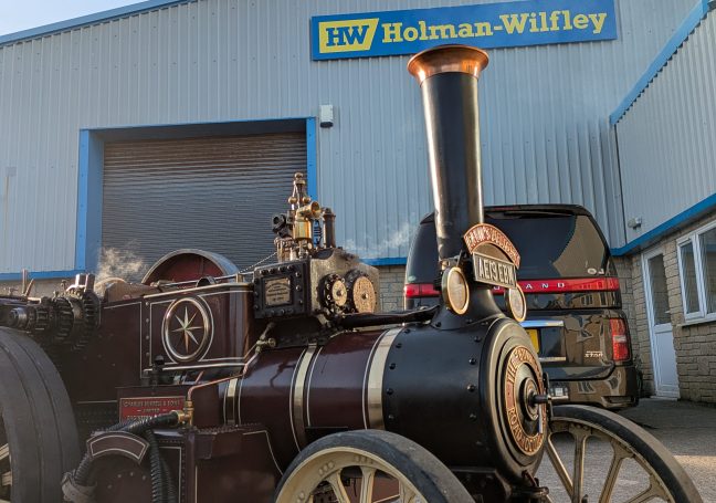 Traction engine outside HW factory